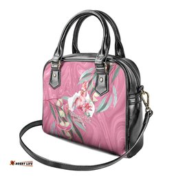Pink Cockatoo Australia Day Shoulder Handbag Proud To Be An Aussie Opal Eucalyptus Blossoms LT14