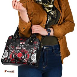 Personalized St Kilda Saints Shoulder Handbag Aboriginal Dot Painting Graffiti Style TS04