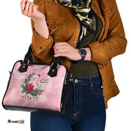 Watercolor Pink Galah Flowers Shoulder Handbag Australia Christmas Vibes LT9