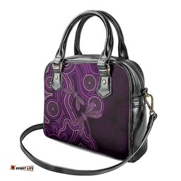 Purple Indigenous Dragonfly Australia Shoulder Handbag Aboriginal Art LT14