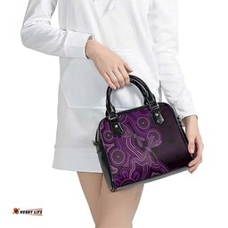 Purple Indigenous Dragonfly Australia Shoulder Handbag Aboriginal Art LT14