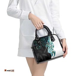 Proud Aotearoa Shoulder Handbag Maori Silver Fern Mix Paua Shell Pattern LT14