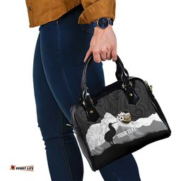 New Zealand South Island Football Custom Shoulder Handbag Aoraki Mount Cook With Kiwi Maori Pattern LT14