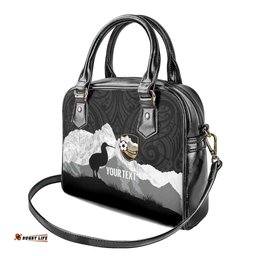 New Zealand South Island Football Custom Shoulder Handbag Aoraki Mount Cook With Kiwi Maori Pattern LT14