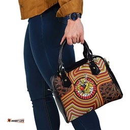 Richmond Football Club Shoulder Handbag Indigenous Monochrome Dot Art Mascot Style TS04