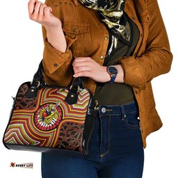 Richmond Football Club Shoulder Handbag Indigenous Monochrome Dot Art Mascot Style TS04
