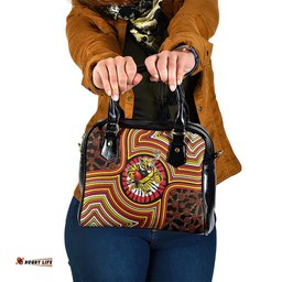 Richmond Football Club Shoulder Handbag Indigenous Monochrome Dot Art Mascot Style TS04