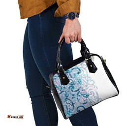 Turquoise Paua Shell Maori Shoulder Handbag Koru Kowhaiwhai LT7