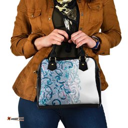 Turquoise Paua Shell Maori Shoulder Handbag Koru Kowhaiwhai LT7
