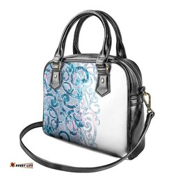 Turquoise Paua Shell Maori Shoulder Handbag Koru Kowhaiwhai LT7