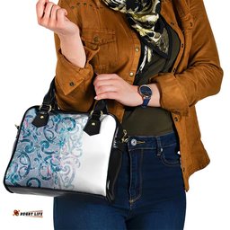 Turquoise Paua Shell Maori Shoulder Handbag Koru Kowhaiwhai LT7