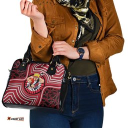 St Kilda Football Club Shoulder Handbag Indigenous Monochrome Dot Art Mascot Style TS04