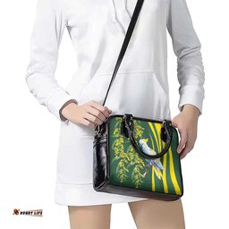 White Cockatoo and Golden Wattle Shoulder Handbag Australian Native Bird LT9
