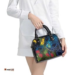 Tui Bird New Zealand Starry Sky Shoulder Handbag Maori Koru LT7
