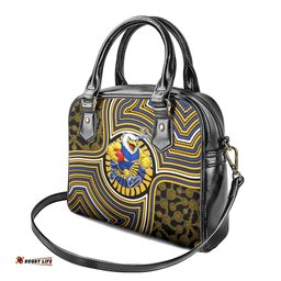 West Coast Eagles Shoulder Handbag Indigenous Monochrome Dot Art Mascot Style TS04