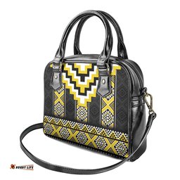 Yellow Taniko Aotearoa Shoulder Handbag Niho Taniwha Mix Poutama LT14