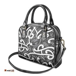 Aotearoa Maori Kowhaiwhai Shoulder Handbag Kiwikiwi Puhoro and Patiki LT9