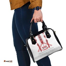 Toitu Te Tiriti Waitangi Shoulder Handbag White Wharenui House LT9
