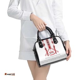 Toitu Te Tiriti Waitangi Shoulder Handbag White Wharenui House LT9