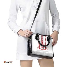 Toitu Te Tiriti Waitangi Shoulder Handbag White Wharenui House LT9