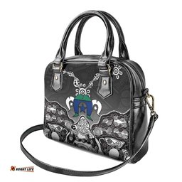 Torres Strait Islander Flag Shoulder Handbag Dhari Indigenous Dotwork Pattern Art TS04