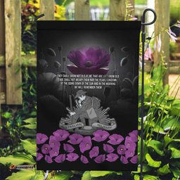 ANZAC Day Remembrance Garden Flag Purple Poppy We Will Remember Them LT9