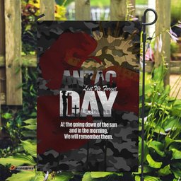 Australia ANZAC Day Garden Flag We Will Remember Them Poppy Camouflage LT14