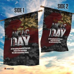 Australia ANZAC Day Garden Flag We Will Remember Them Poppy Camouflage LT14