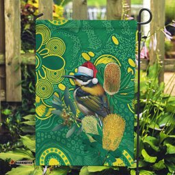 Aussie Honeyeaters Banksia Christmas Garden Flag Aboriginal Dots Painting Green Motif LT9