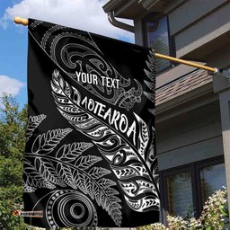 Aotearoa Personalized Lawn Bowls Maori Garden Flag New Zealand Black Tribal Silver Fern LT7