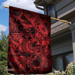 Aotearoa Maori Hei Tiki Garden Flag Whero Kowhaiwhai Puhoro Motif LT9