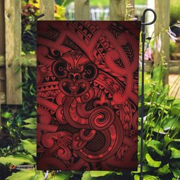 Aotearoa Maori Hei Tiki Garden Flag Whero Kowhaiwhai Puhoro Motif LT9