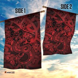 Aotearoa Maori Hei Tiki Garden Flag Whero Kowhaiwhai Puhoro Motif LT9