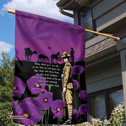 ANZAC Soldier and War Animals Garden Flag We Will Remember Them LT15