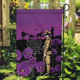 ANZAC Soldier and War Animals Garden Flag We Will Remember Them LT15