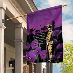 ANZAC Soldier and War Animals Garden Flag We Will Remember Them LT15