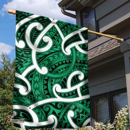 Aotearoa Maori Kowhaiwhai Garden Flag Kakariki Puhoro and Patiki LT9