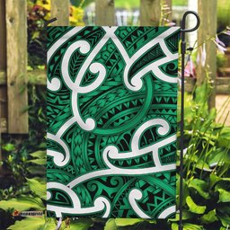 Aotearoa Maori Kowhaiwhai Garden Flag Kakariki Puhoro and Patiki LT9