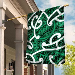 Aotearoa Maori Kowhaiwhai Garden Flag Kakariki Puhoro and Patiki LT9