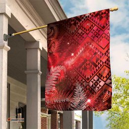 Aotearoa Taniko Matariki Garden Flag Cosmic Red LT7