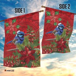 Aussie Superb Fairywren Bird Garden Flag Aboriginal Inspired Christmas LT9