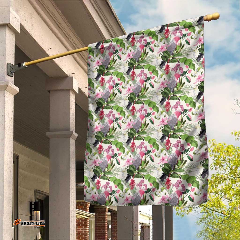 Aussie Pink Cockatoo Flowers Seamless Pattern Garden Flag LT9