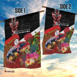 Aotearoa Toitu Te Tiriti Garden Flag Waitangi-Honour The Treaty NZ Tuatara and Plants LT03