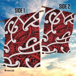 Aotearoa Maori Kowhaiwhai Garden Flag Whero Puhoro and Patiki LT9