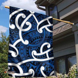 Aotearoa Maori Kowhaiwhai Garden Flag Kikorangi Puhoro and Patiki LT9