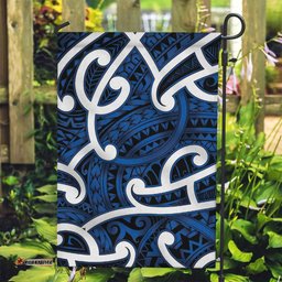Aotearoa Maori Kowhaiwhai Garden Flag Kikorangi Puhoro and Patiki LT9