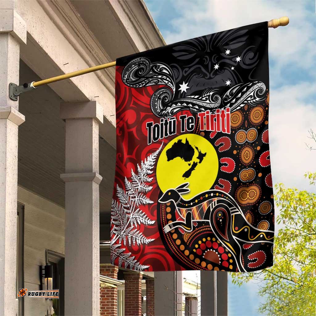 Aotearoa and Australia Toitu Te Tiriti Garden Flag Honour the Treaty - Te Tiriti Is Us LT03