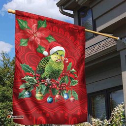 Aussie Green Budgerigar Garden Flag Aboriginal Inspired Christmas LT9