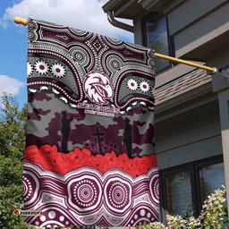 ANZAC Day Manly Warringah Sea Eagles Garden Flag Military Memorial Aboriginal Indigenous Art TS04