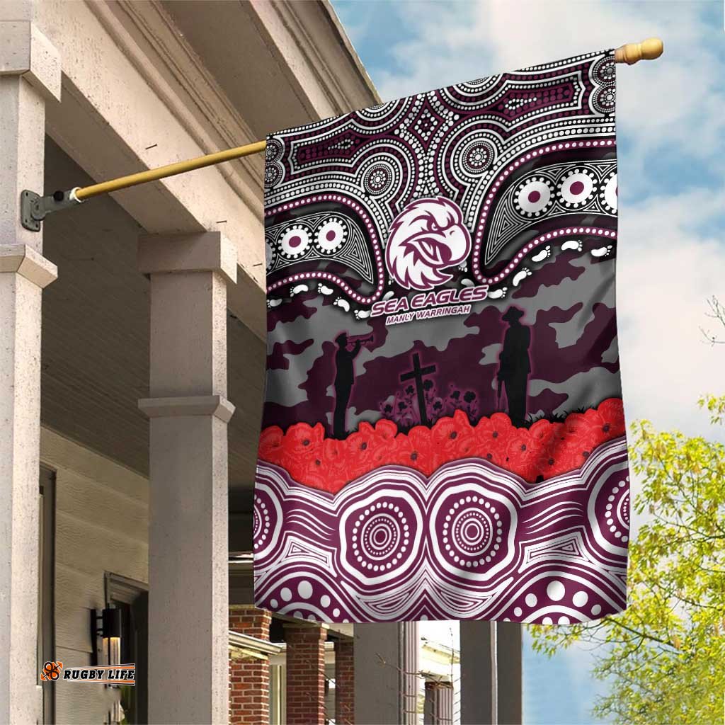ANZAC Day Manly Warringah Sea Eagles Garden Flag Military Memorial Aboriginal Indigenous Art TS04